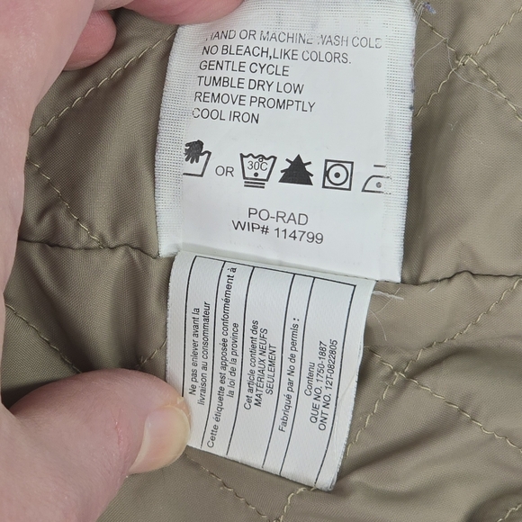 Vintage Woolrich Barn Coat Womens XL Khaki Quilted Lined Cotton Utility Jacket - Picture 12 of 12